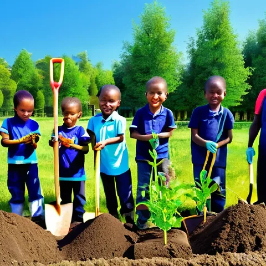 탄소 격리 식재의 효과적인 홍보 방법 - **Prompt 1: Children and Adults Planting a Future Forest**
    A vibrant, optimistic scene featuring...